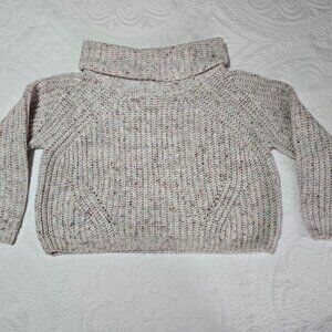 moon & madison ~ Turtleneck Cable Knit Sweater ~ Women’s L ~ Confetti Color
